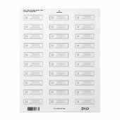 Heren eerste donkergrijs & wit kantoor schrijfware etiket (Full Sheet)