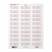 Heren Eerste Donkerrode Kantoorbriefpapier Etiket (Full Sheet)
