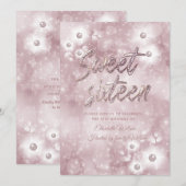 Heren elegant bokeh parelfloranje, zestien kaart (Voorkant / Achterkant)