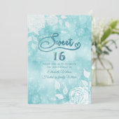 Heren elegant bokeh white rozen zoet zestien kaart (Staand voorkant)