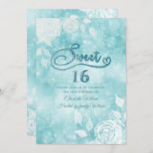 Heren elegant bokeh white rozen zoet zestien kaart (Voorkant / Achterkant)