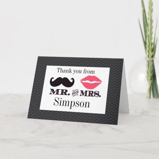 Heren en dames Dank u kaart  Trouwfeest Bruidscade (Voorkant)