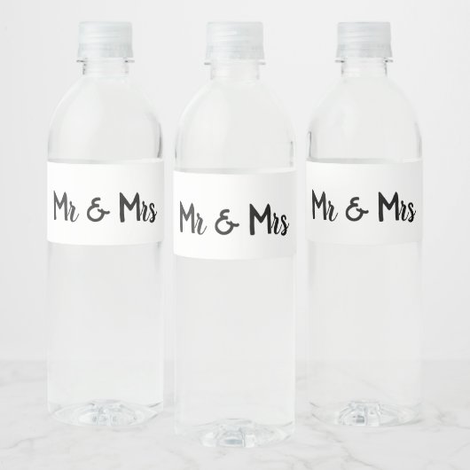 Heren en dames gepersonaliseerde trouw witte water waterfles etiket (Flessen)