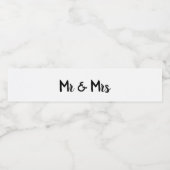 Heren en dames gepersonaliseerde trouw witte water waterfles etiket (Enkel label)