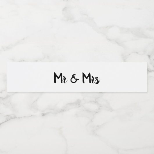 Heren en dames gepersonaliseerde trouw witte water waterfles etiket (Enkel label)