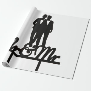 Heren en Heren inpakpapier wit en zwart