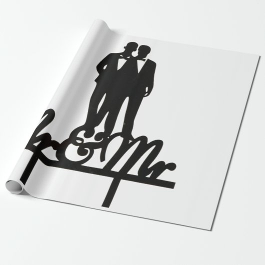 Heren en Heren inpakpapier wit en zwart (Uitgerold)