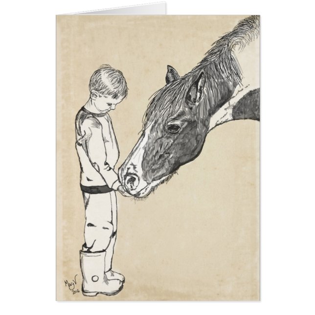 Heren en paard: Gentle Conversation Note (Voorkant)