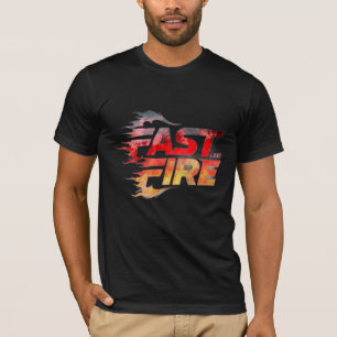 Heren Fast And Fire Racing Typography Zwart T-Shir T-shirt