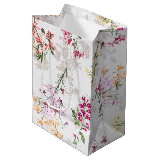 Heren floreel patroon medium cadeauzakje (Voorkant Gekanteld)