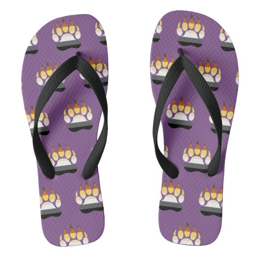 Heren Gay Beer Paw Print Vlag Teenslippers (Voetbed)