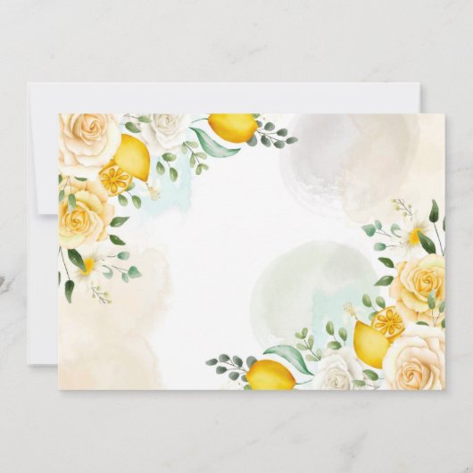 Heren Gele Roses Lemons Weddenschap Bedankt kaarte Kaart (Achterkant)