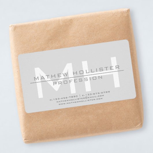 Heren gemerkt, grijs zakelijk etiket