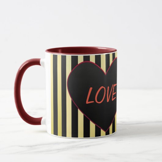 Heren gestreepte Valentijnsdag mok (Links)