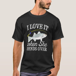 Heren Gestreepte Zeebaars Ik Hou Ervan Als Ze Buig T-shirt