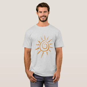 Heren Golden Sun Grafisch T-shirt - Minimalistisch