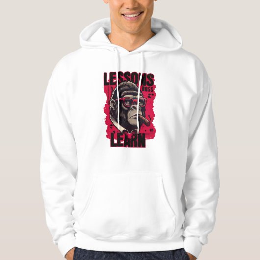 Heren Gorilla Baas Lessen Geleerd Hoodie (Voorkant)