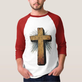 Heren Grafische Christelijke Kruis Honkbal T-shirt