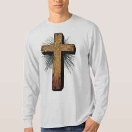 Heren Grafische Christelijke Kruis Lange Mouwen T- T-shirt