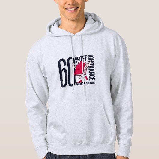 Heren grappige 60% korting onwetendheid boek liefh hoodie (Voorkant)