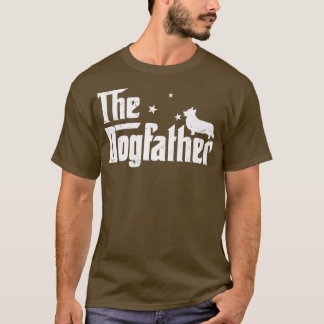 Heren grappige Corgi Dogfather versleten Vaderdag1 T-shirt