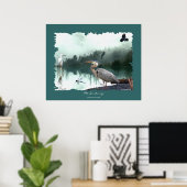 Heren, grot, koeien, libellen, wilde natuur poster (Thuiskantoor)