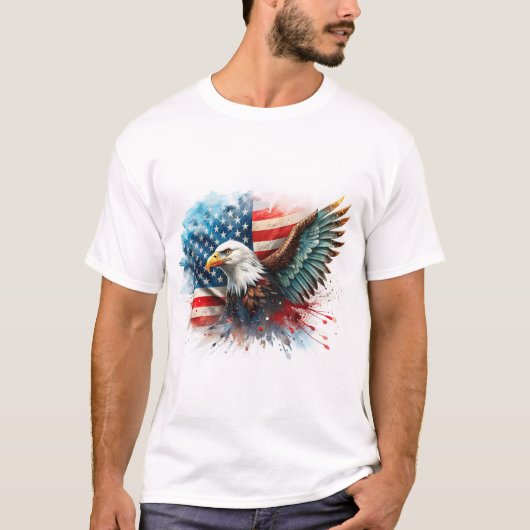 Heren grote patriottische T-shirt (Voorkant)