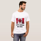 Heren Happy Canada Day T-shirt (Voorkant volledig)