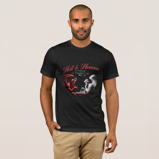 Heren Hell & Heaven-dualiteit T-shirt - gotische s (Voorkant volledig)