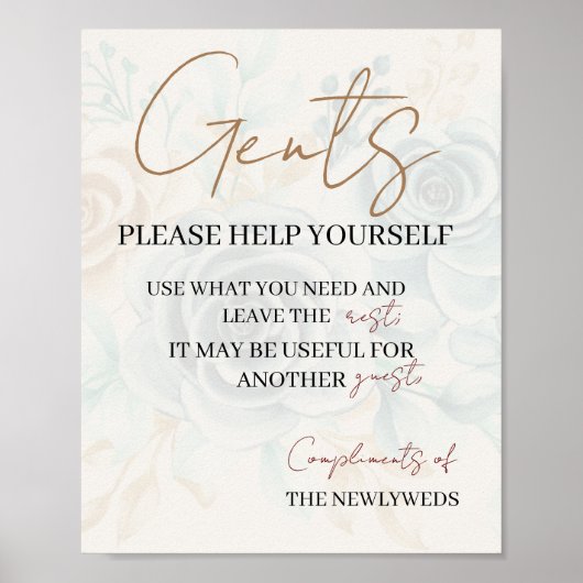 Heren helpen uzelf bruiloft badkamer mand poster (Voorkant)