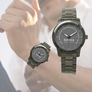 Heren horloge gepersonaliseerd pensioen nieuwe baa