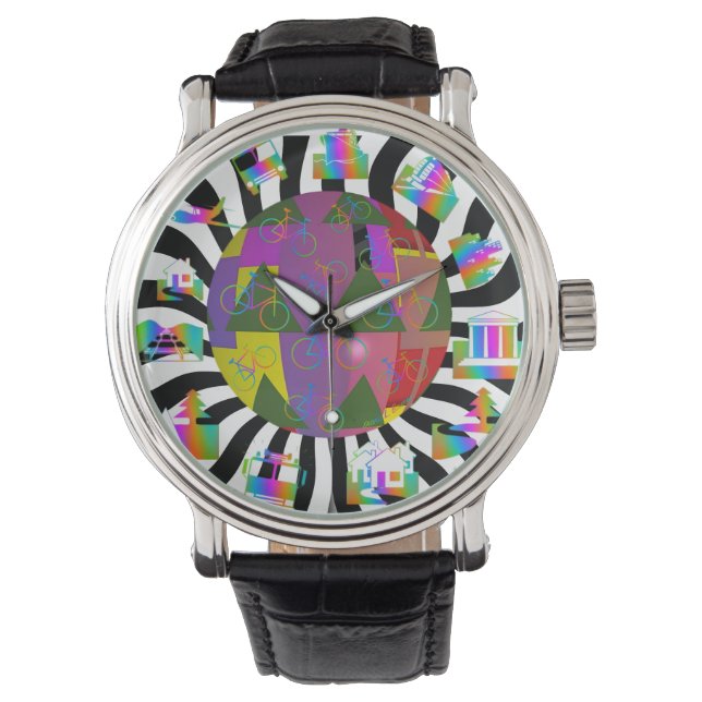 Heren Horloge Rond de Wereld  (Voorkant)