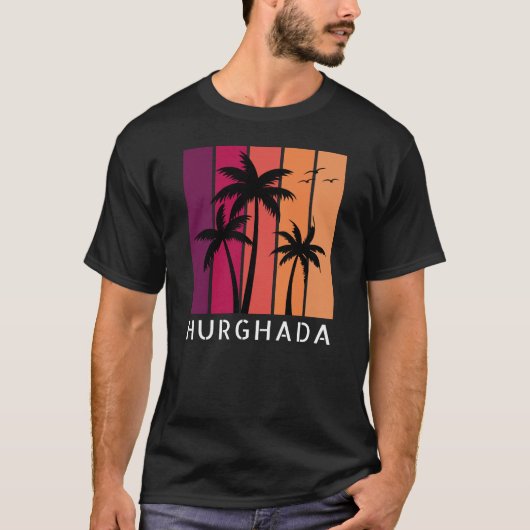 Heren Hurghada Vintage Sunset T-Shirt (Voorkant)