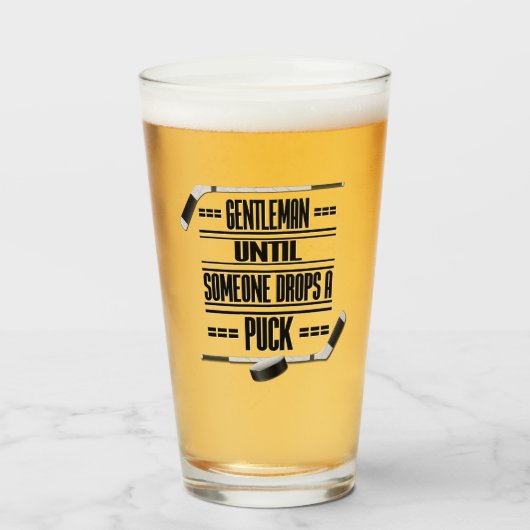 Heren ijshockey humor glas (Voorkant gevuld)