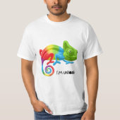 Heren I'm Unique Chameleon Tee - Bold Rainbow T-shirt (Voorkant)