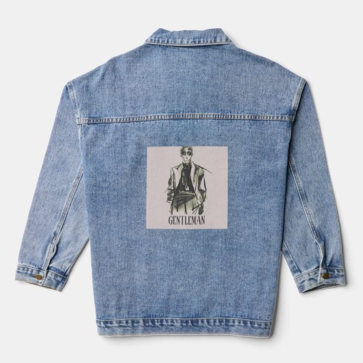 Heren injeckets denim jacket (Achterkant)