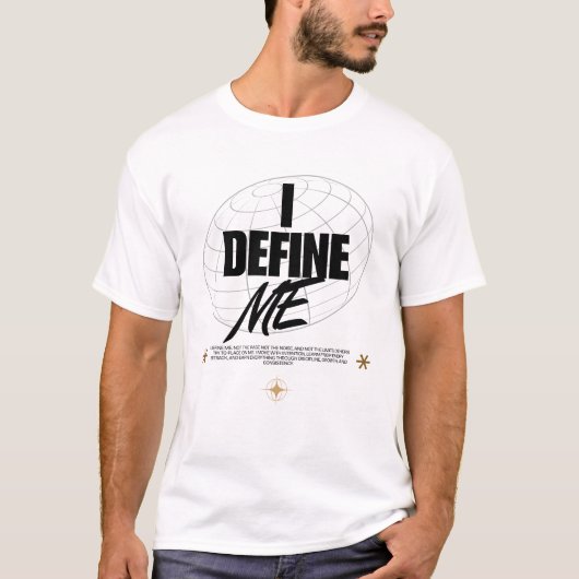 Heren Inspirerende "Ik Definieer Me" T-shirt op ma (Voorkant)