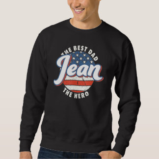 Heren Jean Beste Papa Held VS Vlag Gepersonaliseer Trui