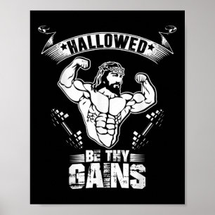 Heren Jesus Bodybuilding T Shirt - Grappige Jesus Poster