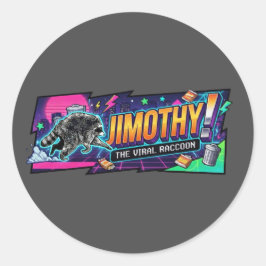 Heren Jimothy Wasbeer T-Shirt Ronde Sticker