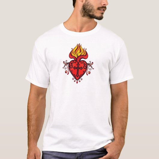 Heren katholieke heilige hart T-shirt (Voorkant)