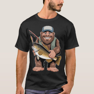 Heren Kleinerbekbaars Vissen Bigfoot Visser T-shirt