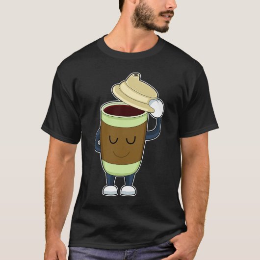 Heren koffie om te gaan t-shirt (Voorkant)