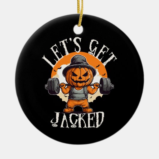 Heren Laten we Jacken Pomp Jack-O-Lantern Grappig Keramisch Ornament (Voorkant)