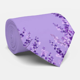 Heren lavendel en violette bloemendelpinium stropdas