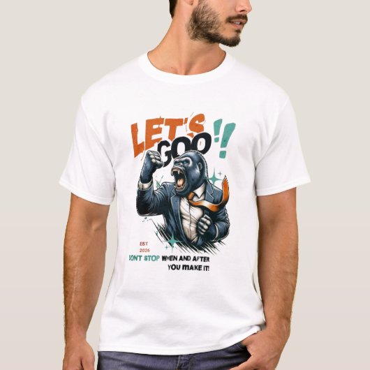 HEREN LET'S GOO LESSEN LEREN BASIS TEE T-SHIRT (Voorkant)