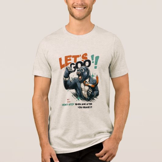 HEREN LET'S GOO LESSONS LEARN TRI-BLEND T-SHIRT (Voorkant)