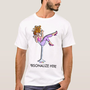 Heren lichte T-shirts - Meisje in Martini Glas, Li