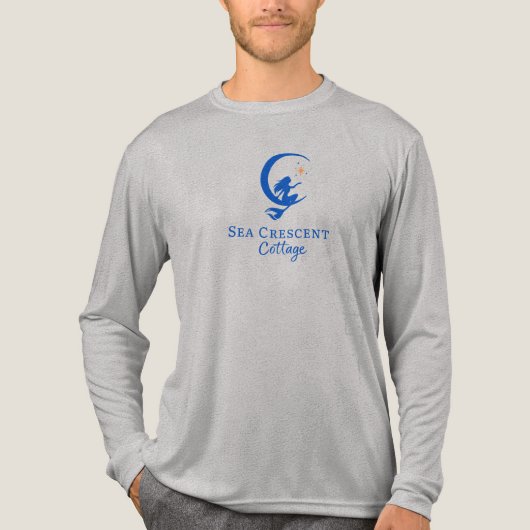 Heren logo lange mouw Tri-Blend shirt (Voorkant volledig)