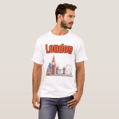 Heren London Skyline Groot Lettertype T-shirt (Voorkant volledig)